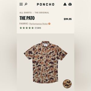 NWT Poncho Outdoor men’s performance short sleeve